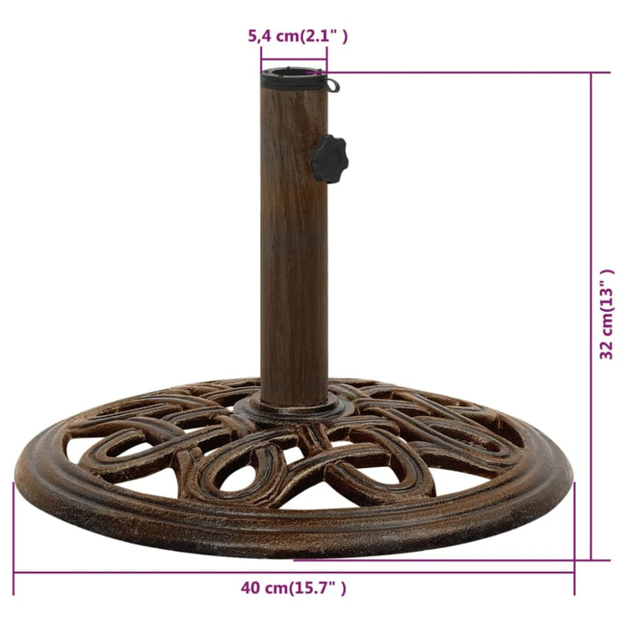 Umbrella Base Bronze 40x40x32 Cm Cast Iron Toiili