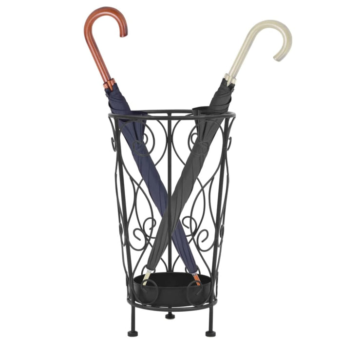 Umbrella Stand Vintage Style Metal 26x46 Cm Black Xapktx