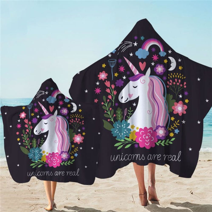 Unicorn Hooded Towel Microfiber Bath With Hood For Kids