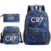 Unisex 3pcs Football Cr7 3d Print Kids School Bag