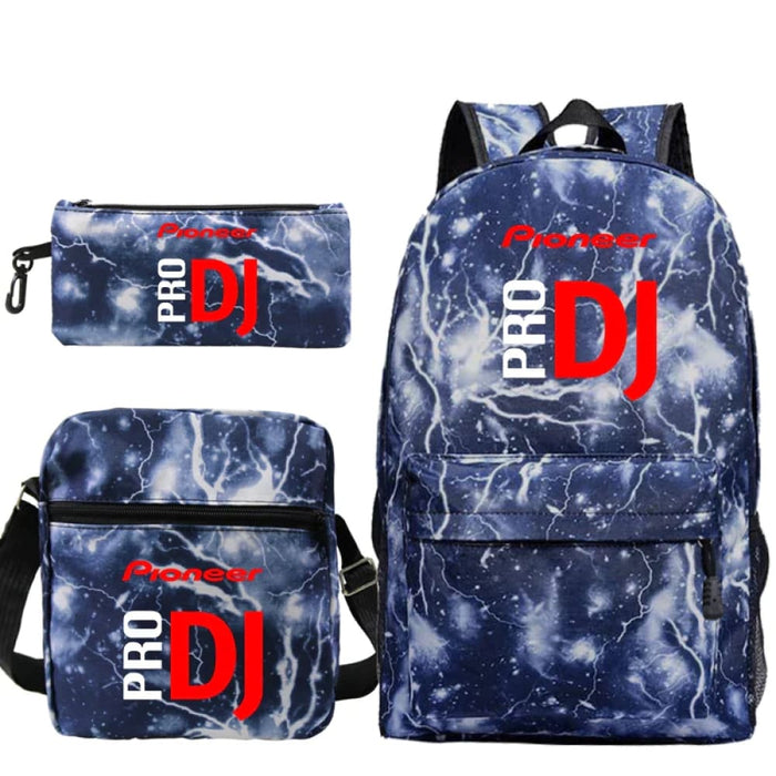 Unisex 3pcs Pioneer Pro Dj Kids Casual Canvas School Bag