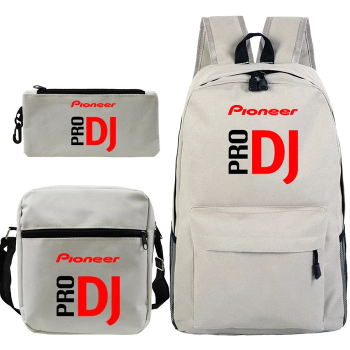 Unisex 3pcs Pioneer Pro Dj Kids Casual Canvas School Bag