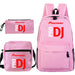 Unisex 3pcs Pioneer Pro Dj Kids Casual Canvas School Bag