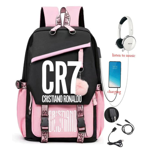 Unisex Cr7 Football Kids Capacity School Bag