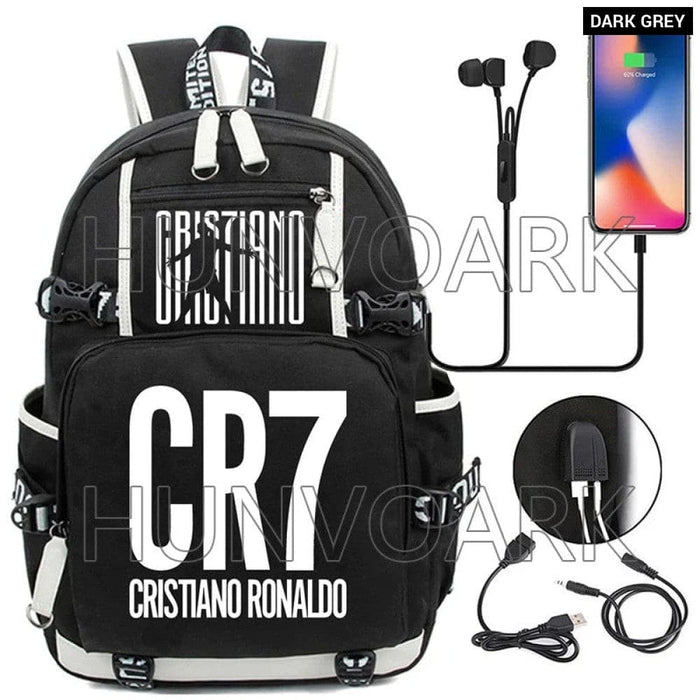 Unisex Football Cr7 3d Print Large Capacity Kids Canvas