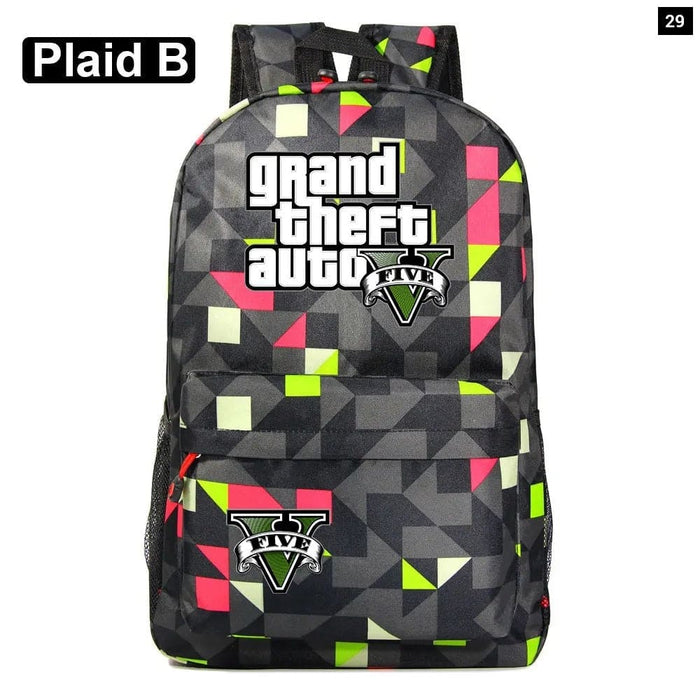 Unisex Game Gta5 Grand Theft Auto Kids School Bag