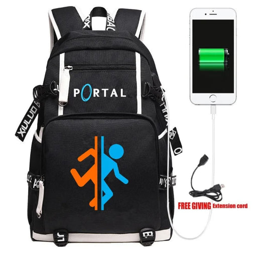 Unisex Game Portal 2 Cosplay Cartoon Laptop School Bag