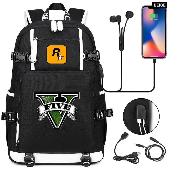 Unisex Gta5 Laptop Grand Theft Auto Usb Charging