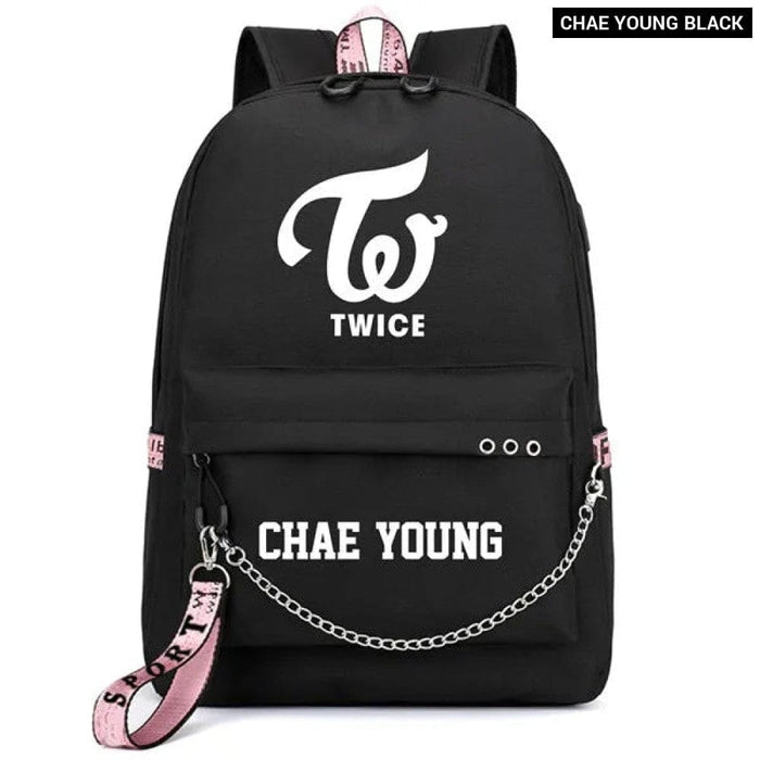 Unisex Korean Band Twice Printing Usb Charging Canvas