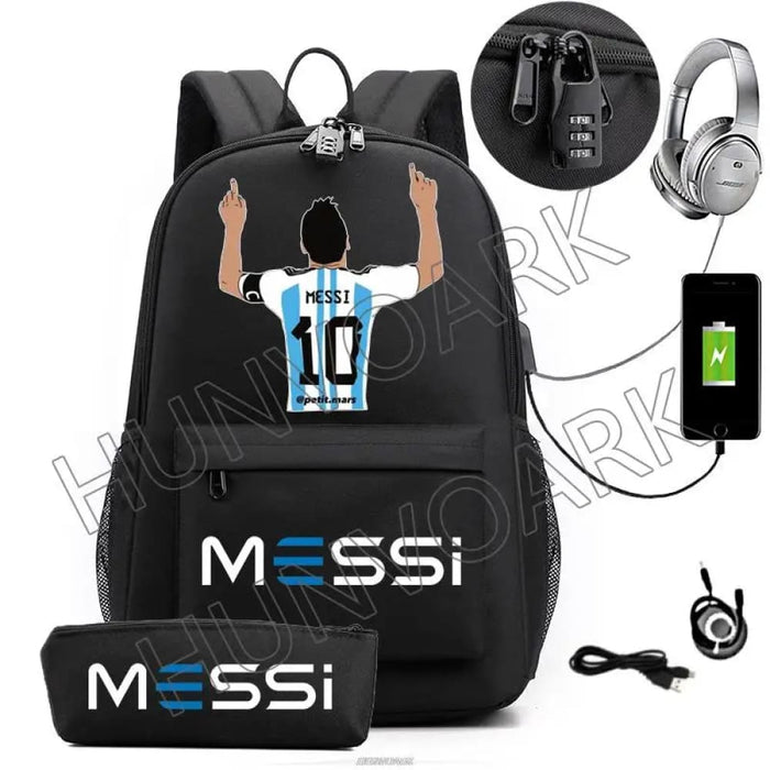 Unisex Messi Casual 15.6 Inch Laptop Back Light Anti Theft