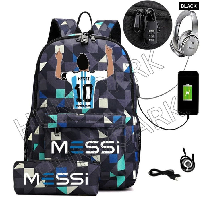 Unisex Messi Casual 15.6 Inch Laptop Back Light Anti Theft