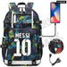 Unisex Messi Large Capacity Usb Charging Kids Laptop School