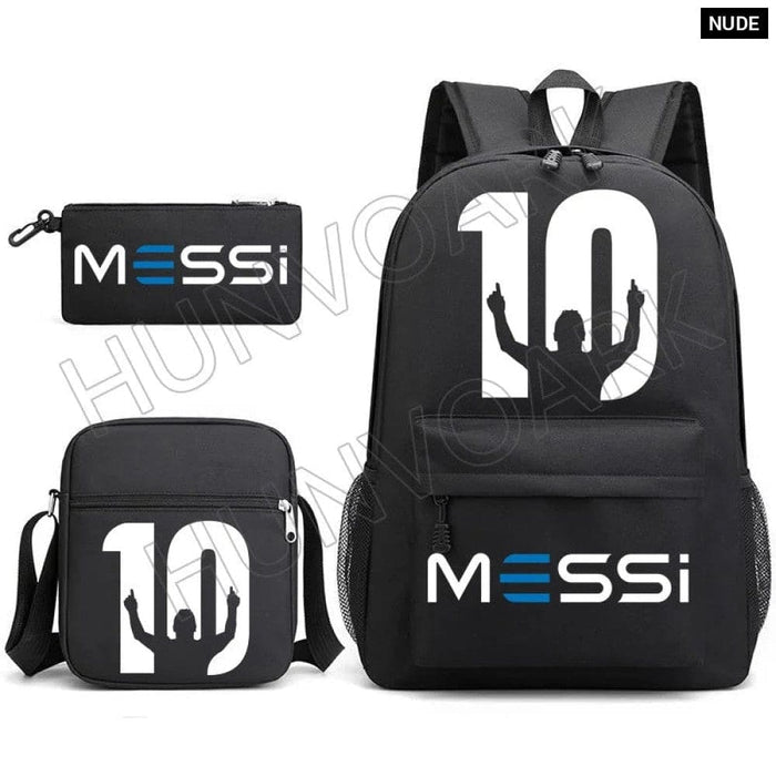 Unisex Messie Print Cosplay 3pcs Oxford School Bag