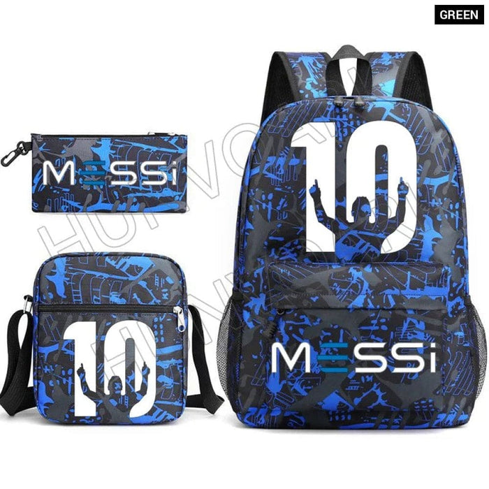 Unisex Messie Print Cosplay 3pcs Oxford School Bag