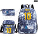 Unisex Messie Print Cosplay 3pcs Oxford School Bag