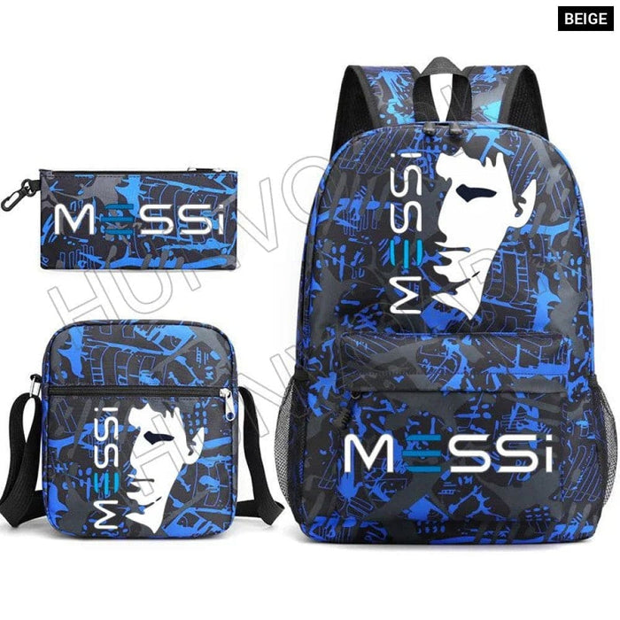 Unisex Messie Print Cosplay 3pcs Oxford School Bag