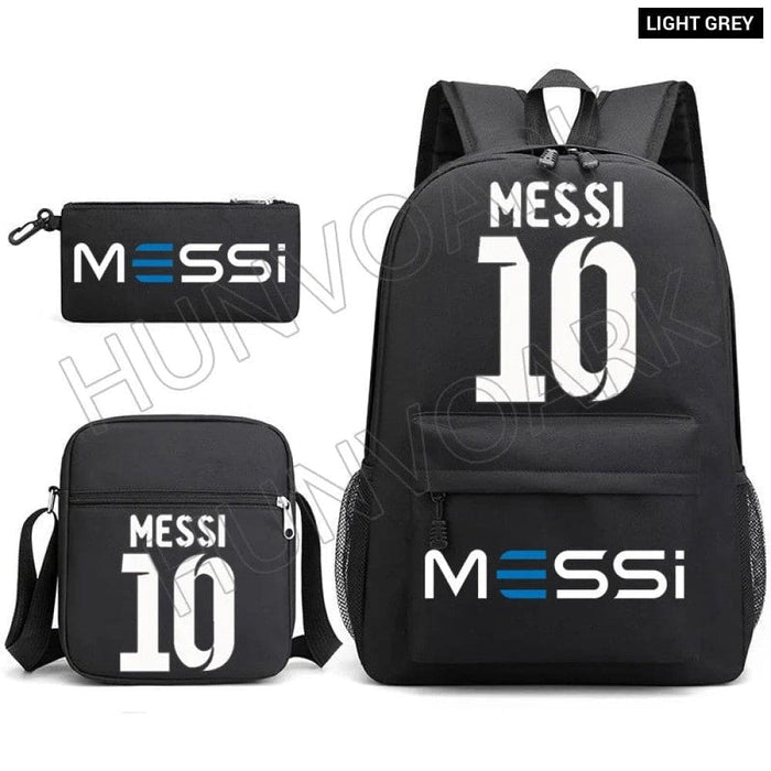 Unisex Messie Print Cosplay 3pcs Oxford School Bag