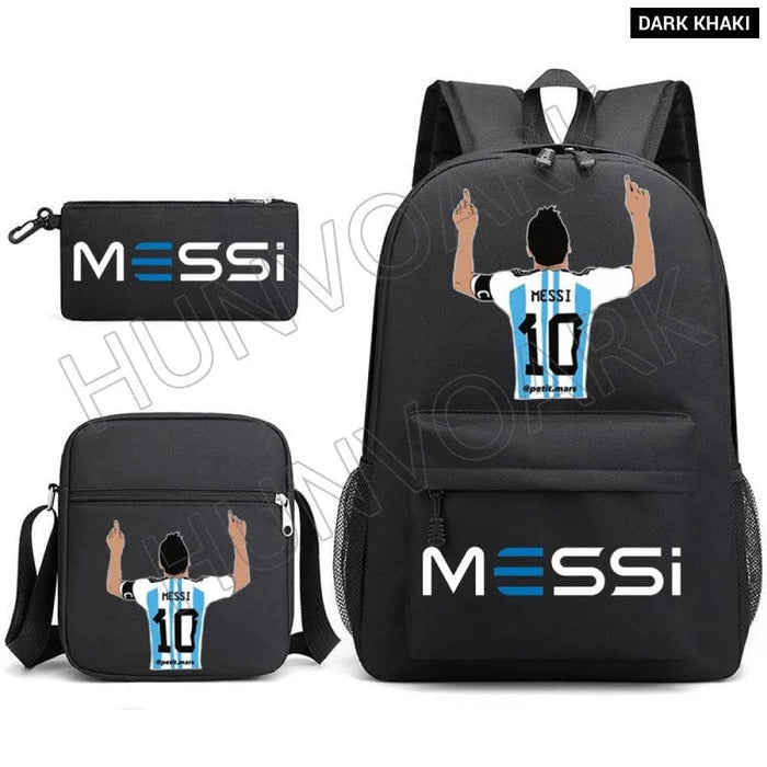 Unisex Messie Print Cosplay 3pcs Oxford School Bag