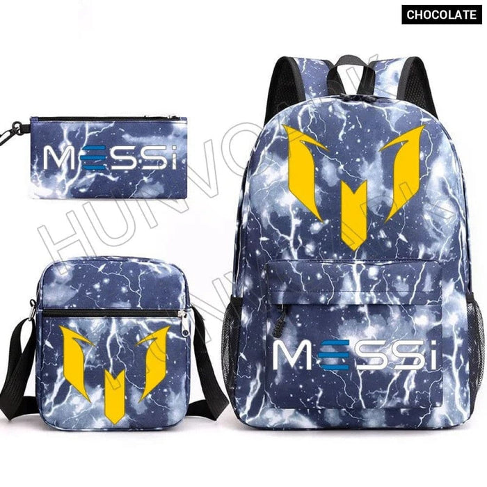 Unisex Messie Print Cosplay 3pcs Oxford School Bag