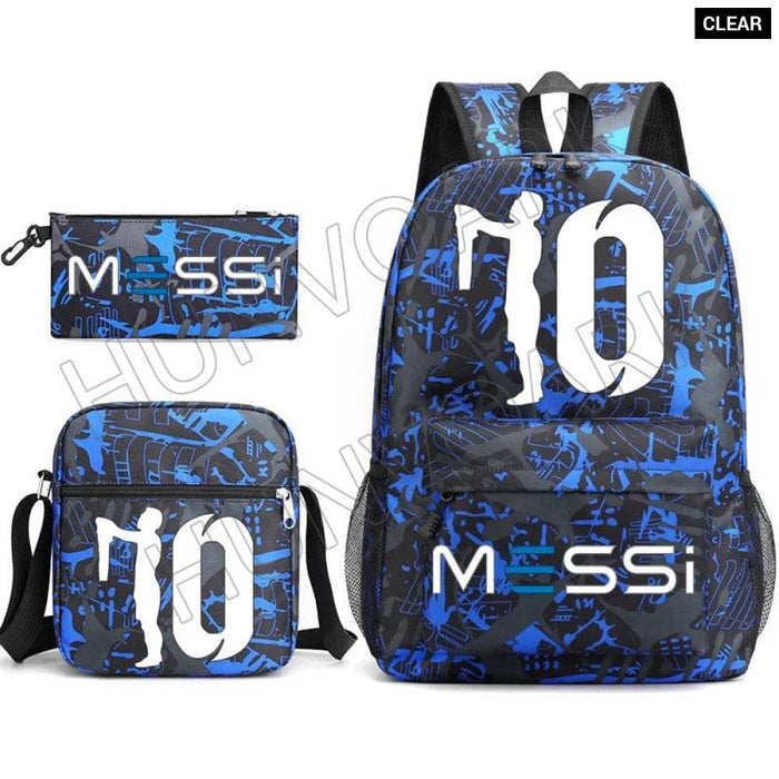 Unisex Messie Print Cosplay 3pcs Oxford School Bag