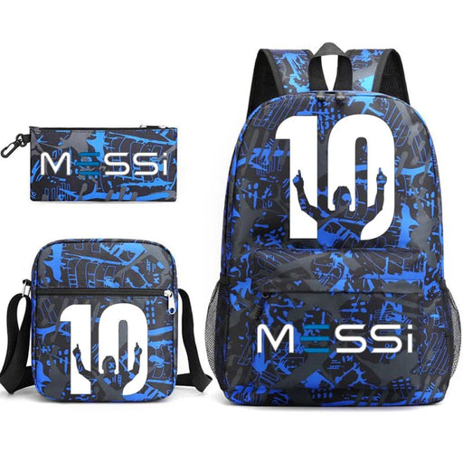 Unisex Messie Print Cosplay 3pcs Oxford School Bag