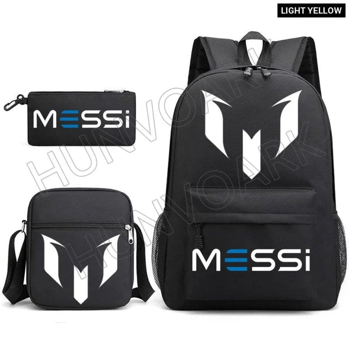 Unisex Messie Print Cosplay 3pcs Oxford School Bag