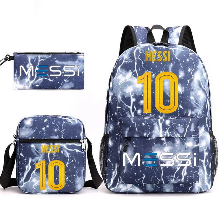 Unisex Messie Print Cosplay 3pcs Oxford School Bag