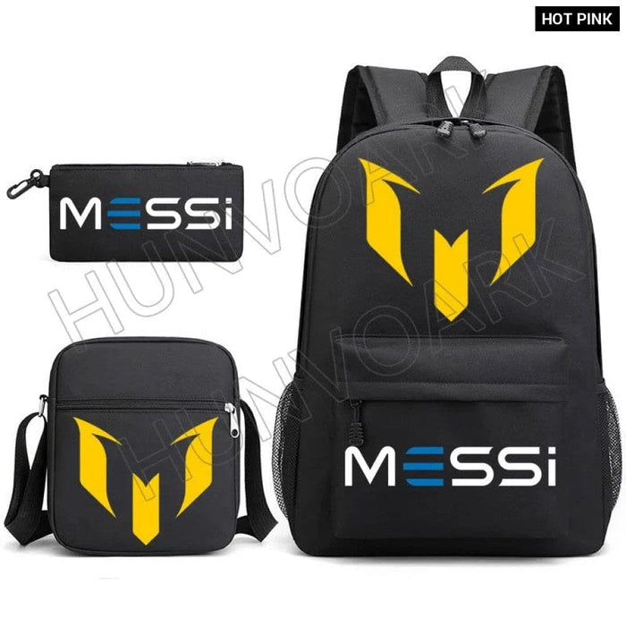 Unisex Messie Print Cosplay 3pcs Oxford School Bag