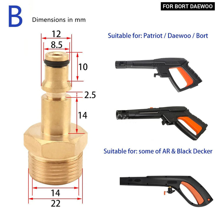 Universal M22 Car Washer Hose Converter