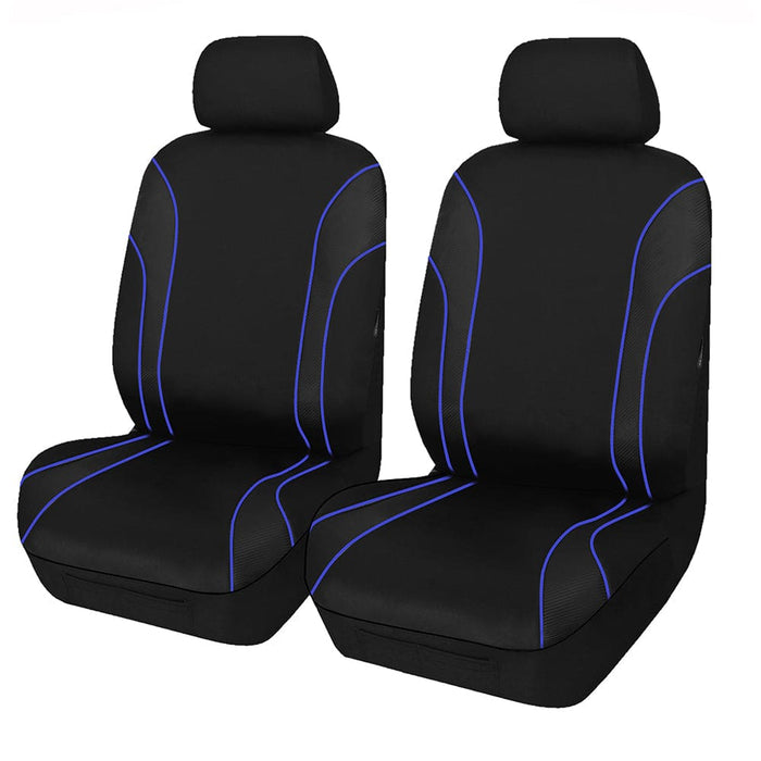 Universal Strident Front Seat Covers Size 30 35 Blue Piping