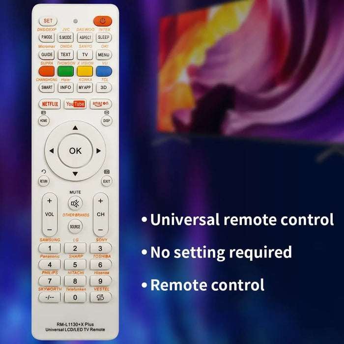 Universal Tv Remote Control Rm L1130 x Replacement For All