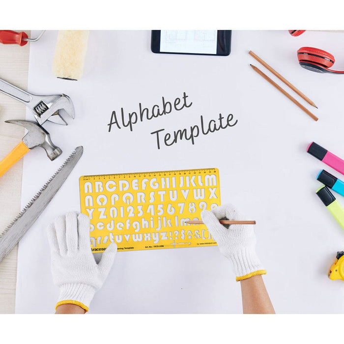 Upper and Lower Case English Alphabet Number Drafting Tools