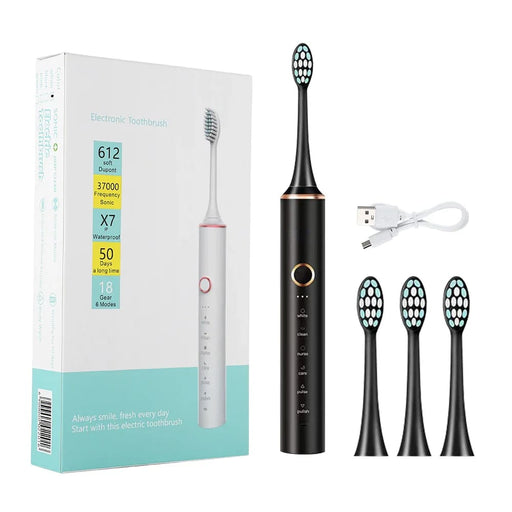 Usb Charge Sonic Toothbrush With 4 Heads And 6 Modes