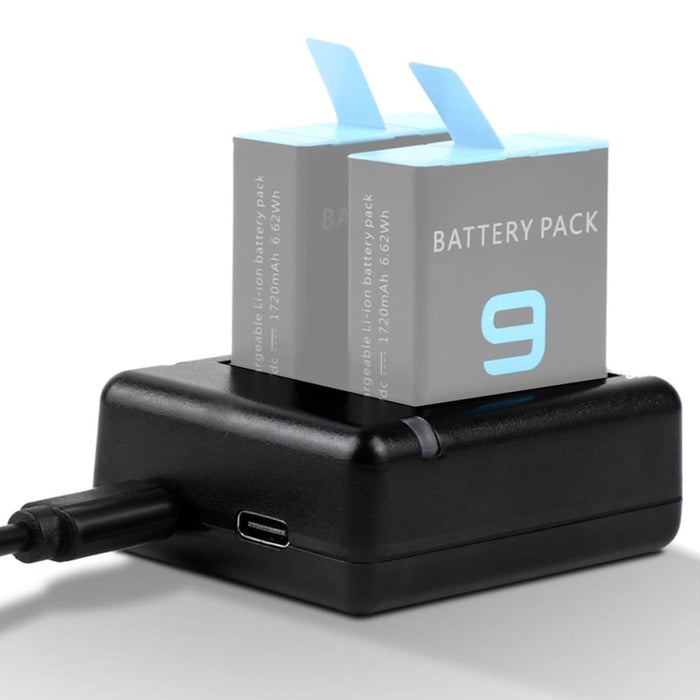 Usb Dual Batteries Charger With Cable And Indicator Light