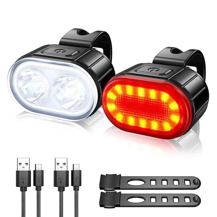 Usb Rechargeable Bike Safety Light Set Waterproof Led