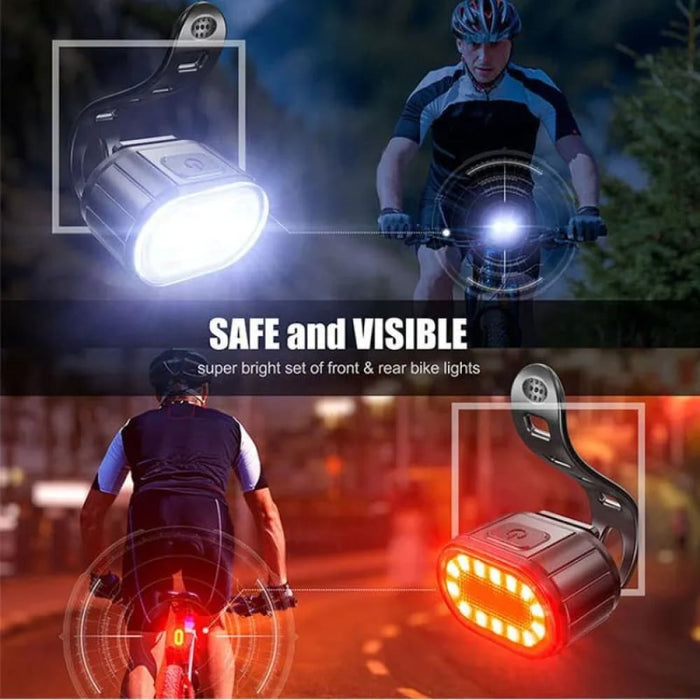 Usb Rechargeable Bike Safety Light Set Waterproof Led