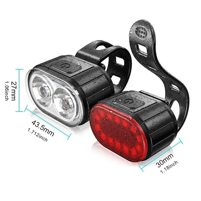 Usb Rechargeable Bike Safety Light Set Waterproof Led