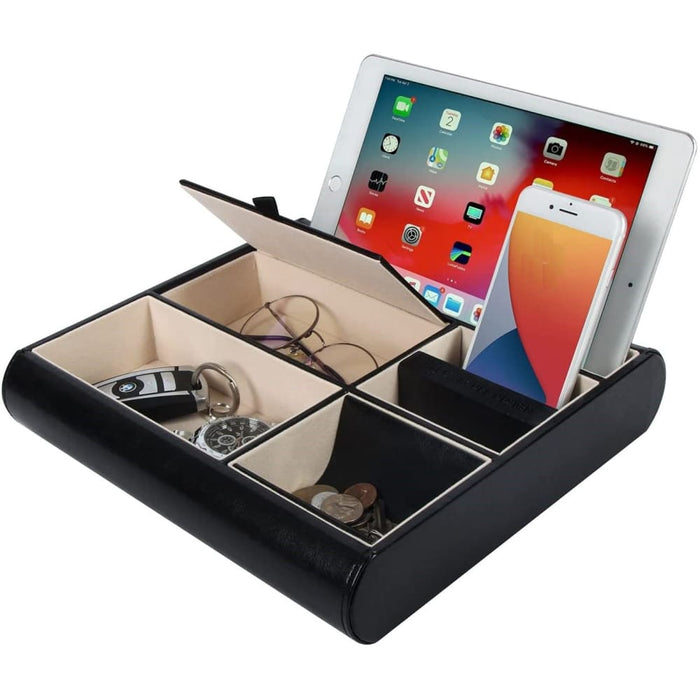 Valet Tray Leather Multi Catch Storage Box For Jewellery