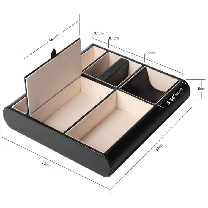 Valet Tray Leather Multi Catch Storage Box For Jewellery