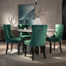 8x Velvet Dining Chairs- Green