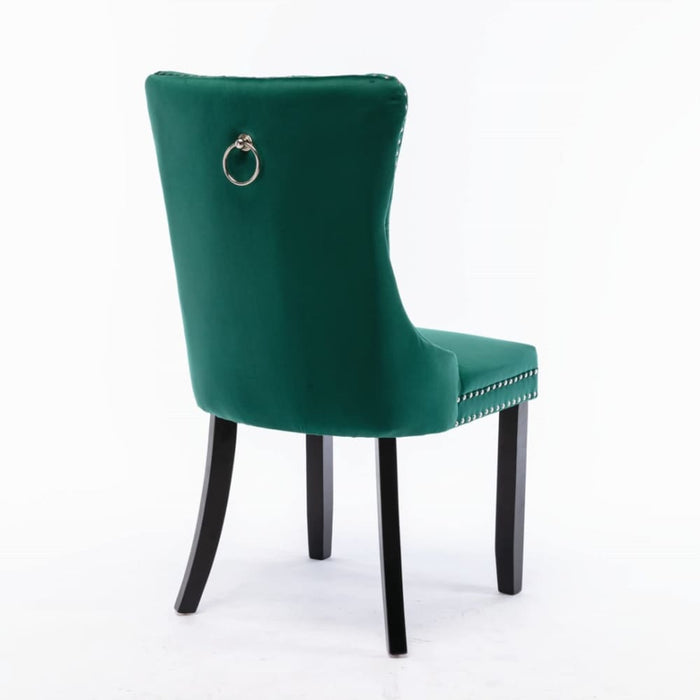 6x Velvet Dining Chairs- Green