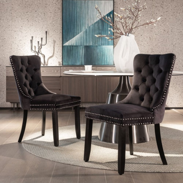 8x Velvet Dining Chairs Upholstered Tufted Kithcen Chair