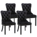 4x Velvet Dining Chairs Upholstered Tufted Kithcen Chair