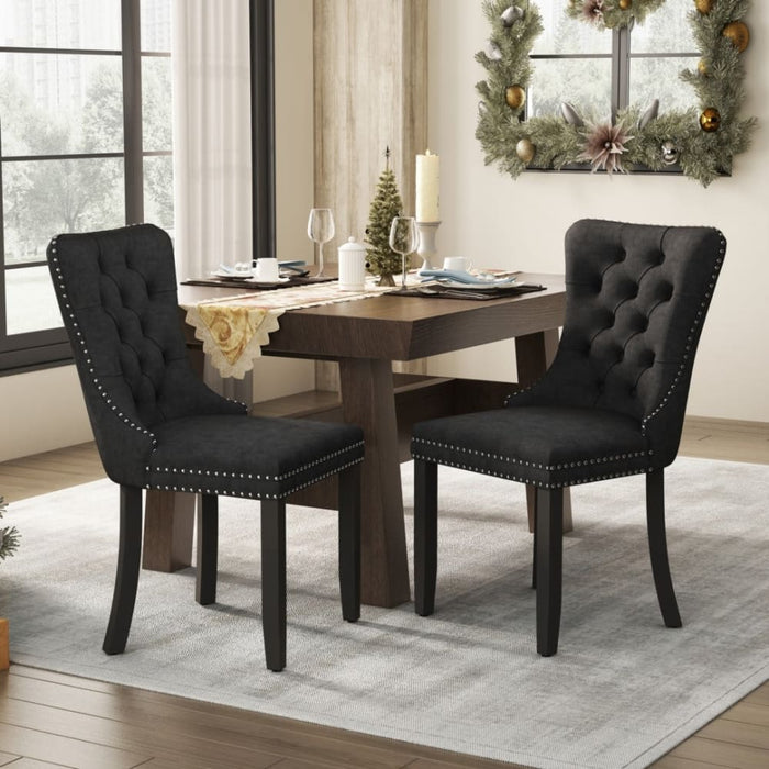 4x Velvet Dining Chairs Upholstered Tufted Kithcen Chair