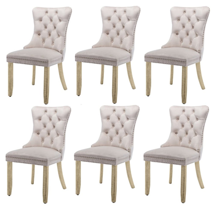 6x Velvet Dining Chairs Upholstered Tufted Kithcen Chair