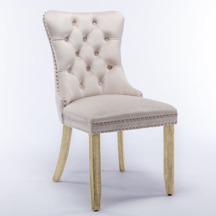 4x Velvet Dining Chairs Upholstered Tufted Kithcen Chair