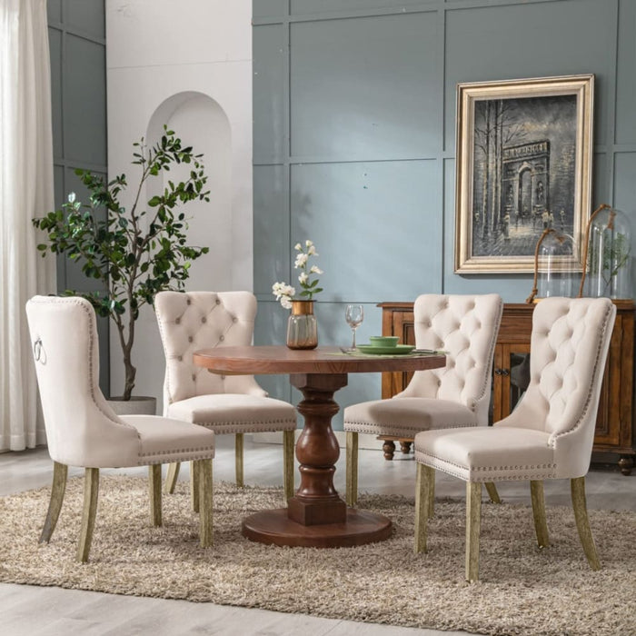 6x Velvet Dining Chairs Upholstered Tufted Kithcen Chair