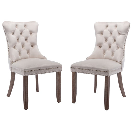 2x Velvet Dining Chairs Upholstered Tufted Kithcen Chair