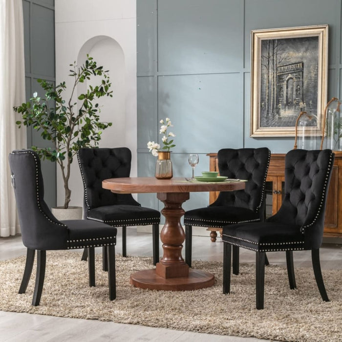 8x Velvet Dining Chairs Upholstered Tufted Kithcen Chair