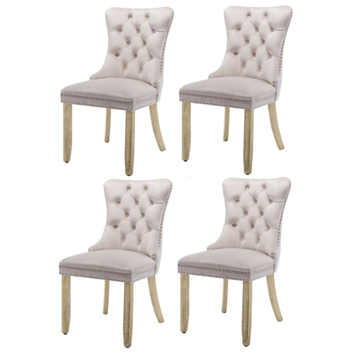 4x Velvet Dining Chairs Upholstered Tufted Kithcen Chair